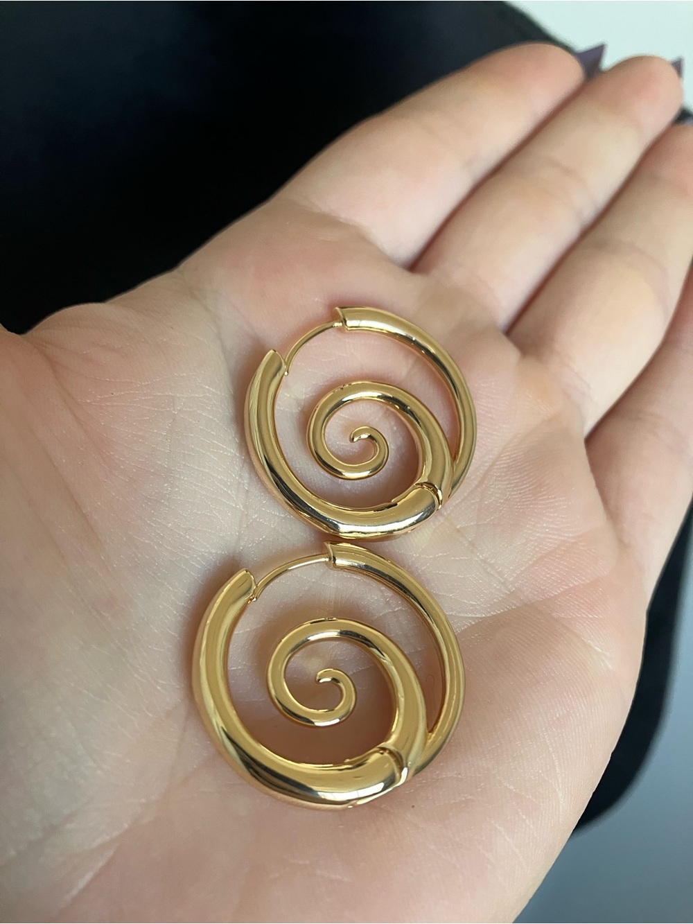 Gold Spiral Hoop Earrings - Women Jewelry